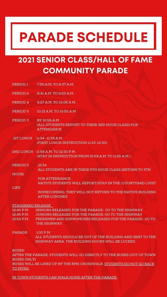 2021 Senior Class/Hall of Fame Community Parade